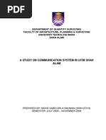 A Study On Communication System in UiTM Shah Alam by Mohd Sabri Bin A Rahman