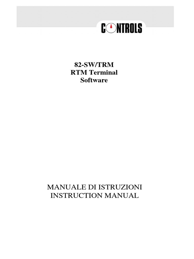 82-SW/TRM RTM Terminal Software: Manuale Di Istruzioni Instruction ...