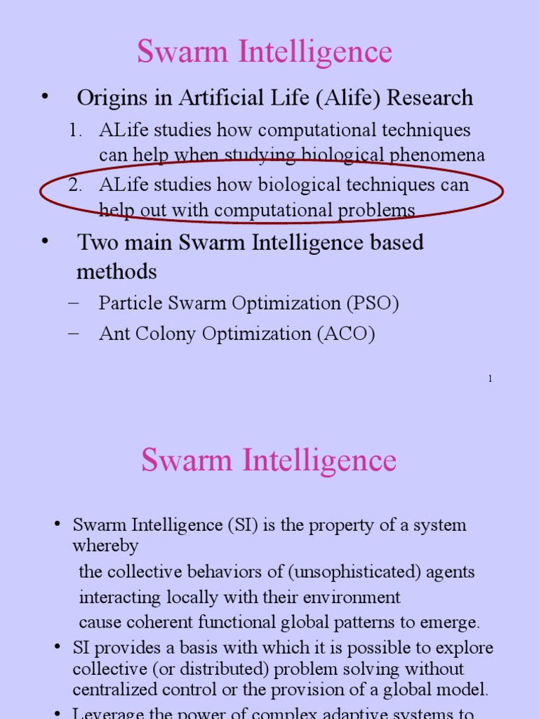 Swarm Intelligence & PSO Overview | PDF | Metaheuristic | Algorithms ...