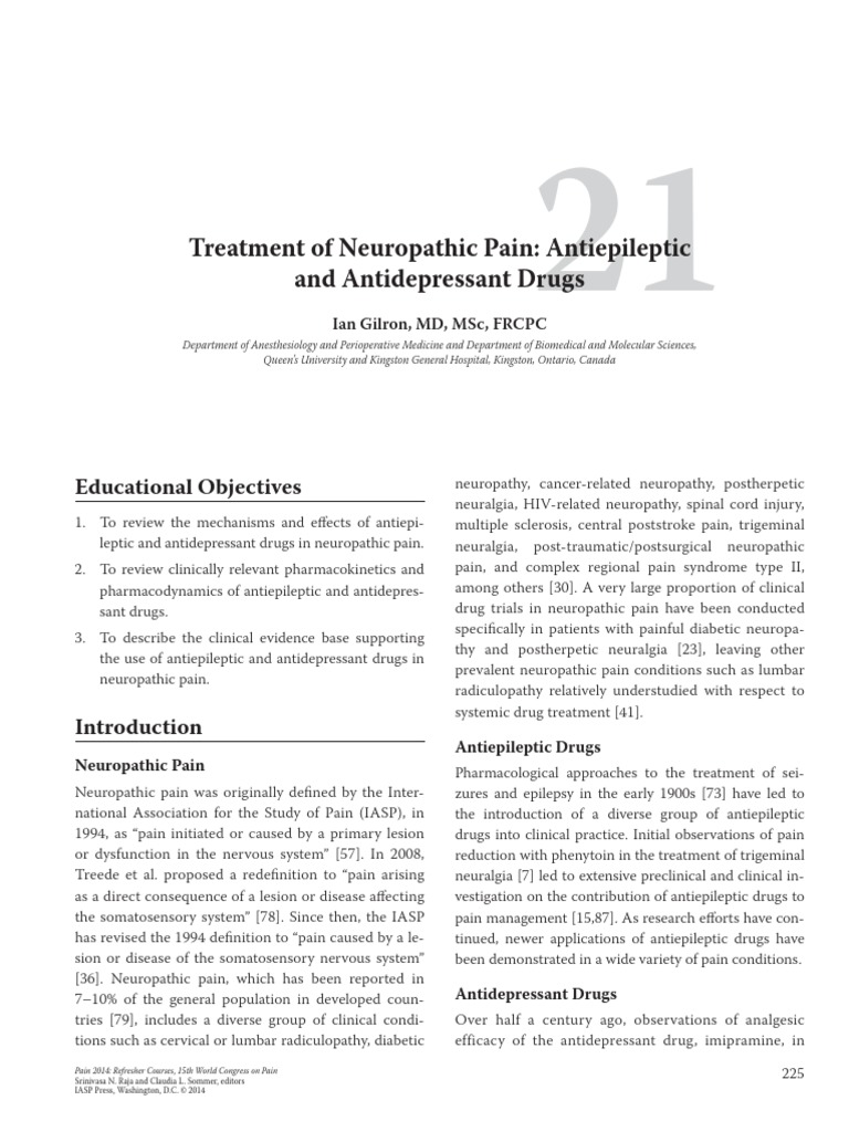 Treatment of Neuropathic Pain Antiepileptic and Antidepressant Drugs ...