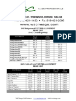 2015 Bridgestone CUSTOM BALL IMPRINT Price List (1 or 2 Colour Logo Only)