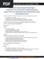 Automotive Technologies Internship - Course Structure