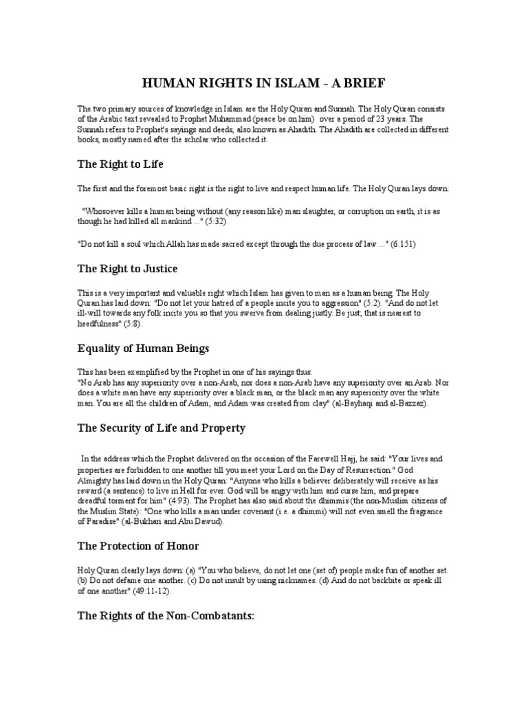 Human Rights in Islam Muhammad | PDF | Muhammad | Quran