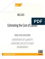 Estimating the labor cost