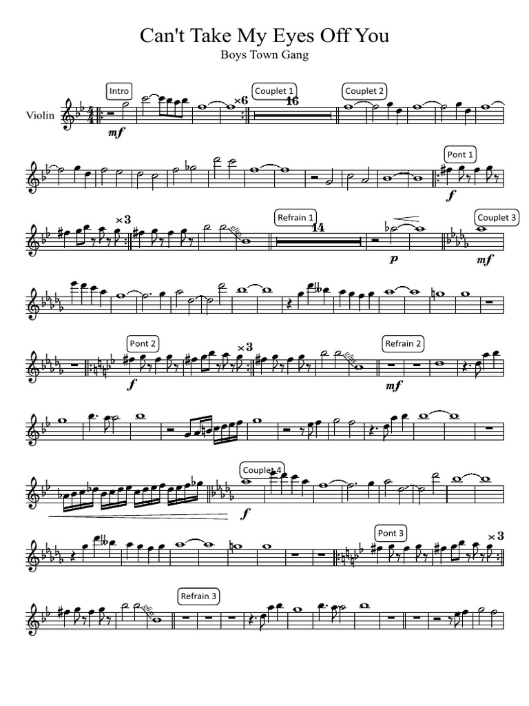 Can T Take My Eyes Off You Violin