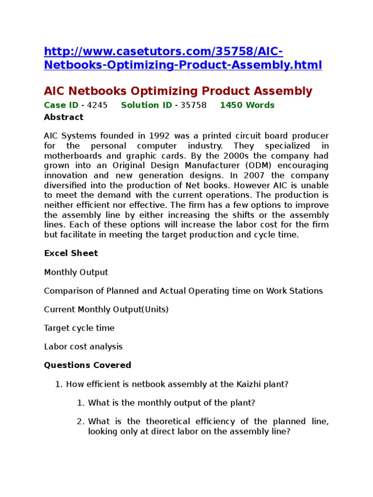 Aic netbooks case study solution