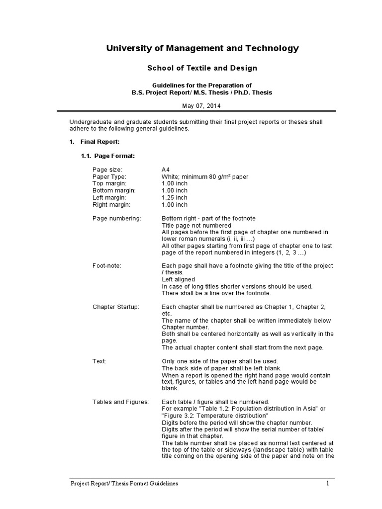 dissertation or project