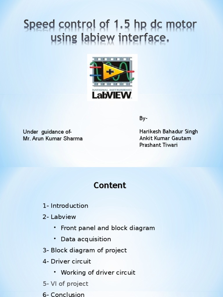 LabVIEW-Based DC Motor Speed Control | PDF | Electronic Circuits ...