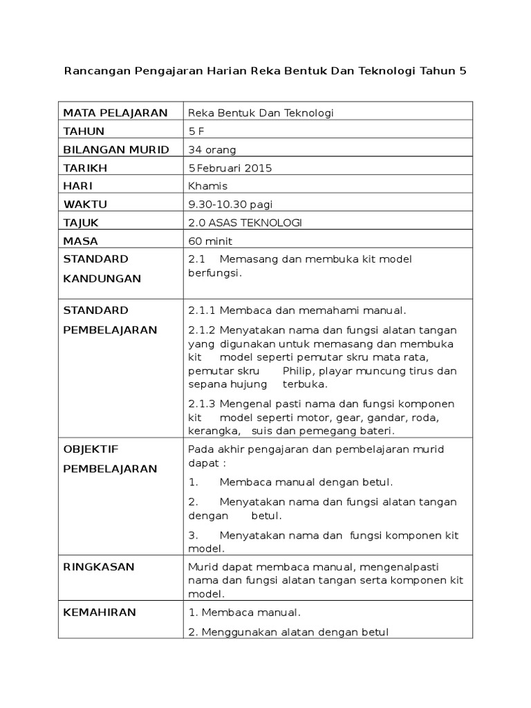 Komponen dan Alat dalam RBT 5 | PDF | Teknologi & Rekayasa
