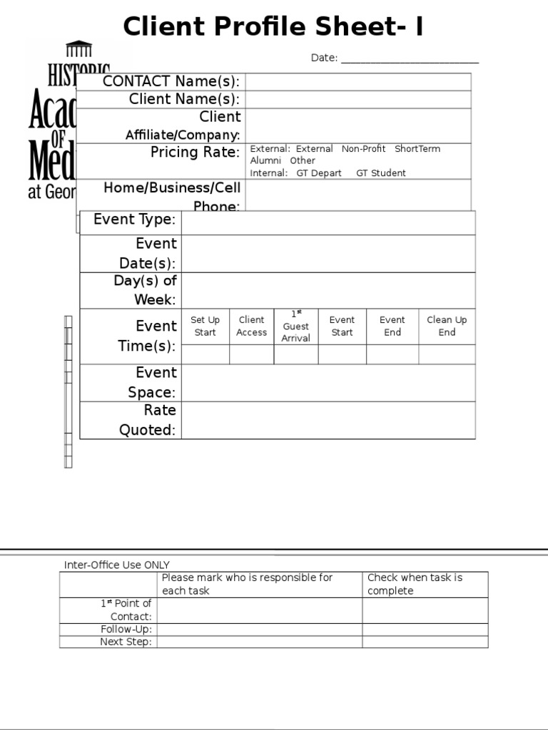 Clientprofilesheet | PDF | Business