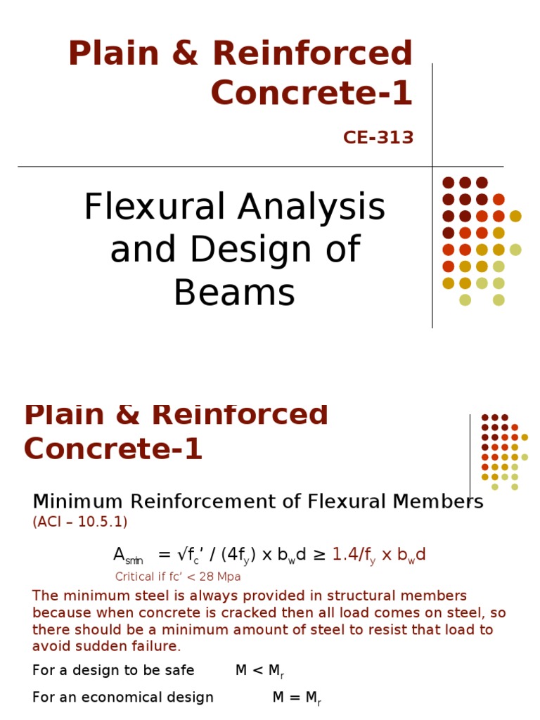 Flexural Design of Concrete Beams | PDF | Strength Of Materials | Beam ...