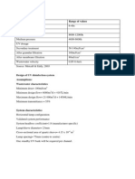 UV Design Parameters Design Parameter Range of Values