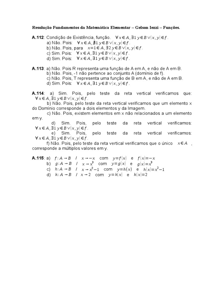 Resolução Fundamentos Da Matemática Elementar Vol.1
