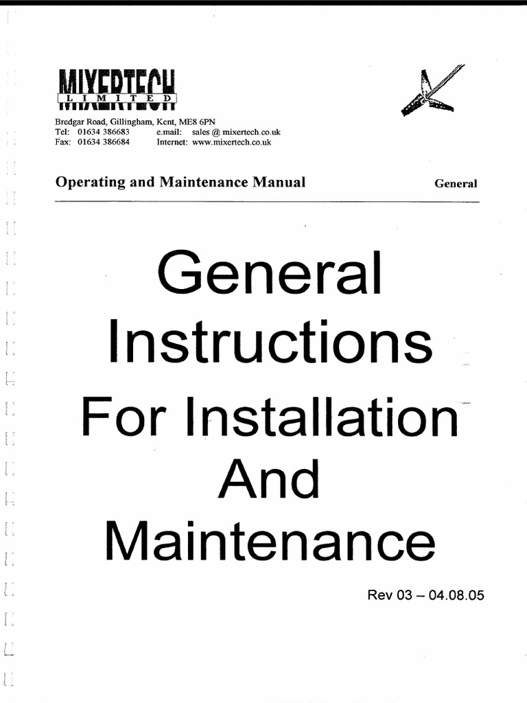 Operating and Maintenance Manual | PDF