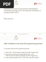 Assistance Provided by The German Development Cooperation Through GIZ To The Republic of Moldova in The Period 2007-2014