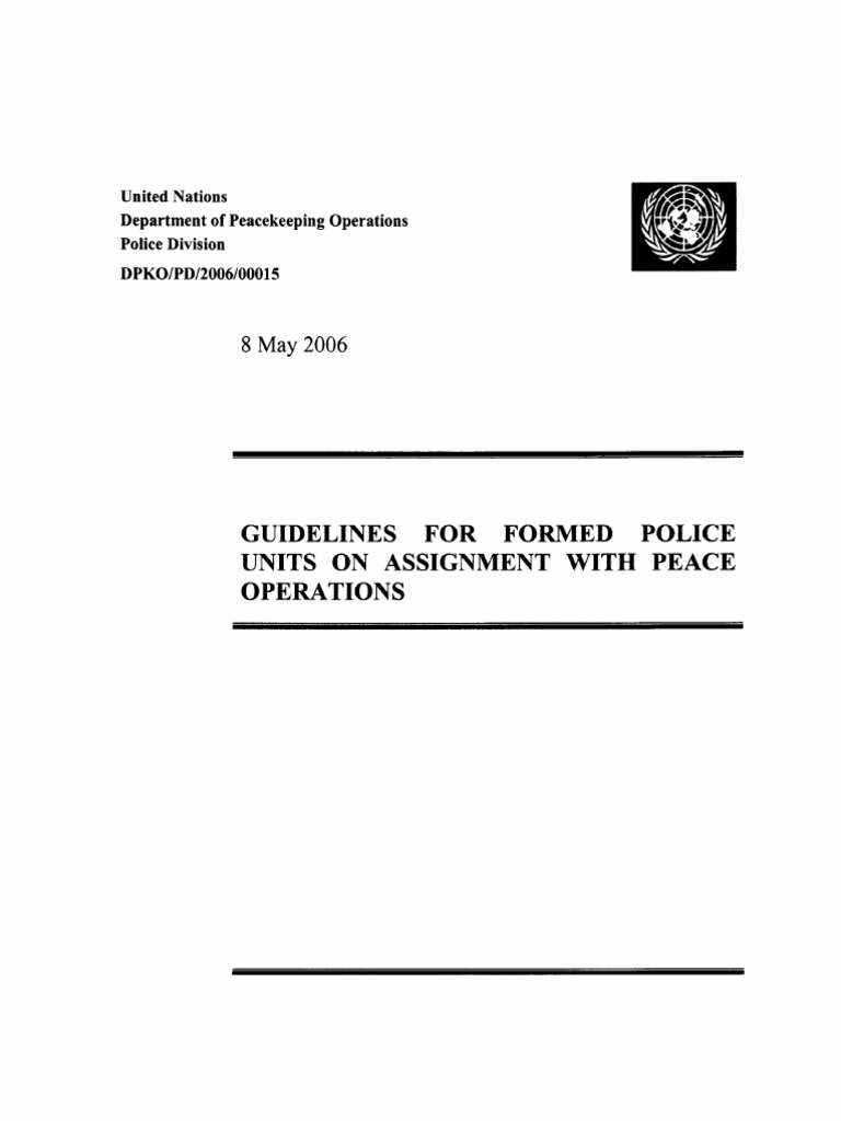 Formed Police Unit Guidelines | PDF