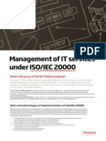 Management of IT Services Under ISO-IEC 20000
