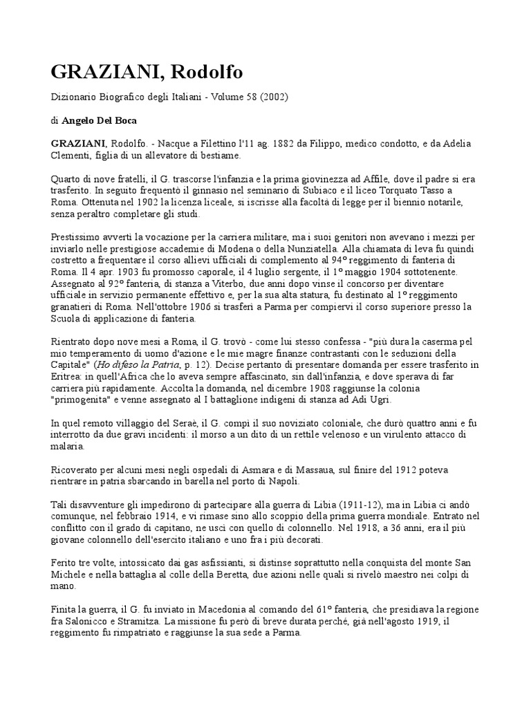 GRAZIANI Rodolfo Criminale Fascista | PDF