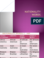 Nationality Words
