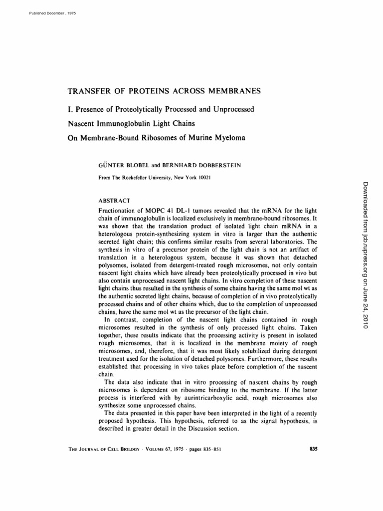 Download Guenter blobel signal hypothesis For iPhone Free