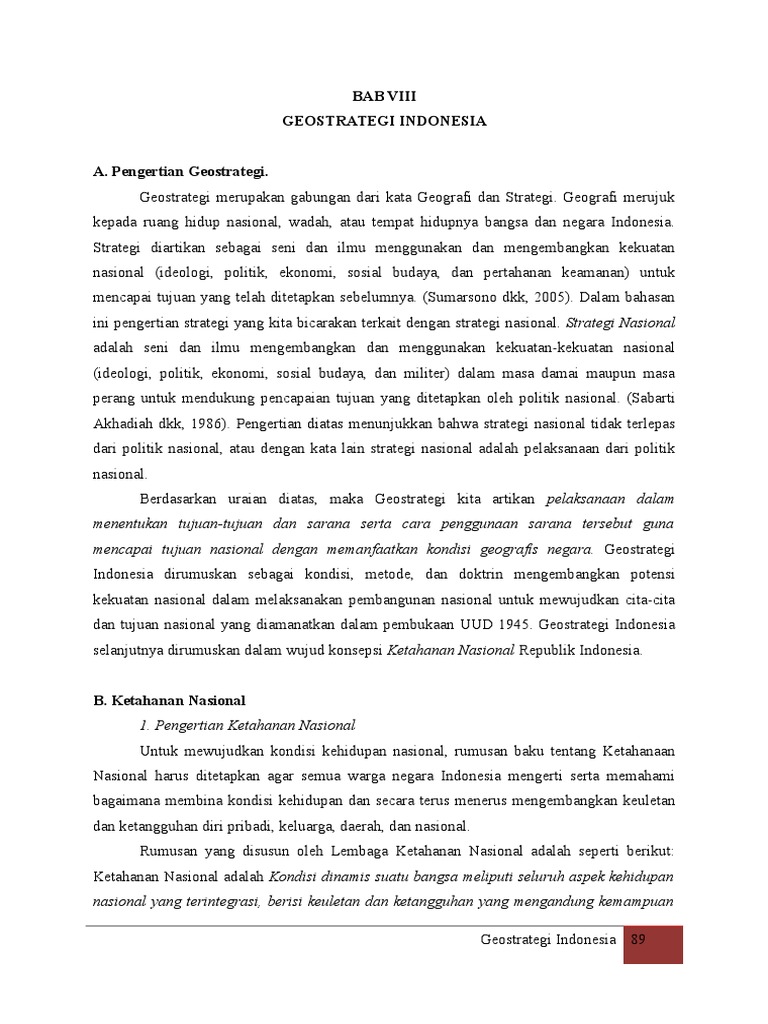Bab Viii Geostrategi Indonesia