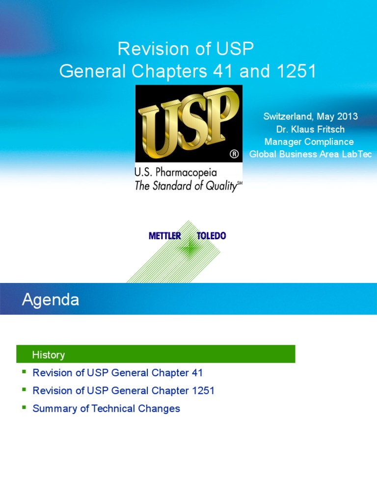 USP (41) & (1251) Revision Overview, 2013 PDF Weighing Scale Weight