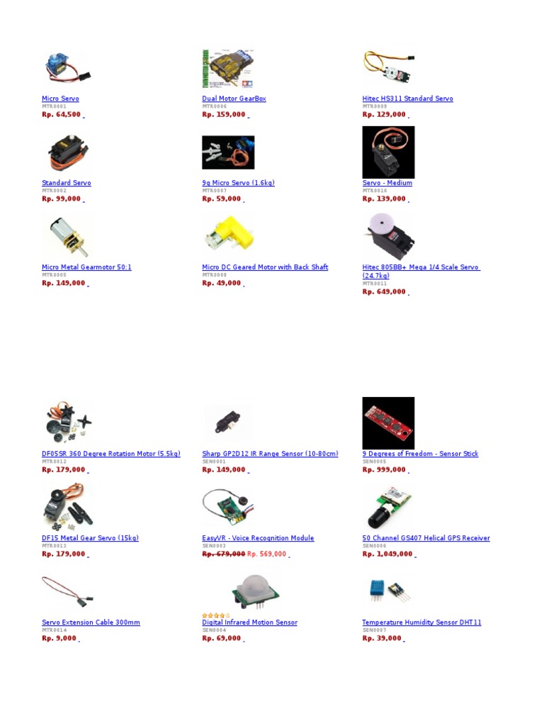Micro Servo Dual Motor Gearbox Hitec Hs311 Standard Servo: Rp. 64,500 ...