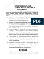 Comunicado Magisterio Santa Eulalia Por Presos Políticos