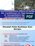 Immunostimulation Effects of Herbal Bio -Conditioners on Tiger Grouper (E. fuscoguttatus) Against V. parahaemolyticus infection.ppt