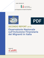 SECONDO REPORT (2013) Osservatorio Nazionale sull’Inclusione Finanziaria dei Migranti in Italia