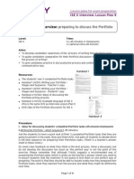 ISE 2 (B2) Interview - Lesson Plan 5 - Preparing To Discuss The Portfolio (Final)