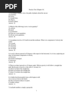 Practice Test (CH 10 - Projectile Motion - Kepler Laws)