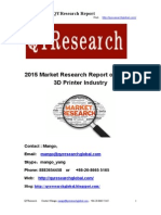 2015 Market Research Report On Global 3D Printer Industry