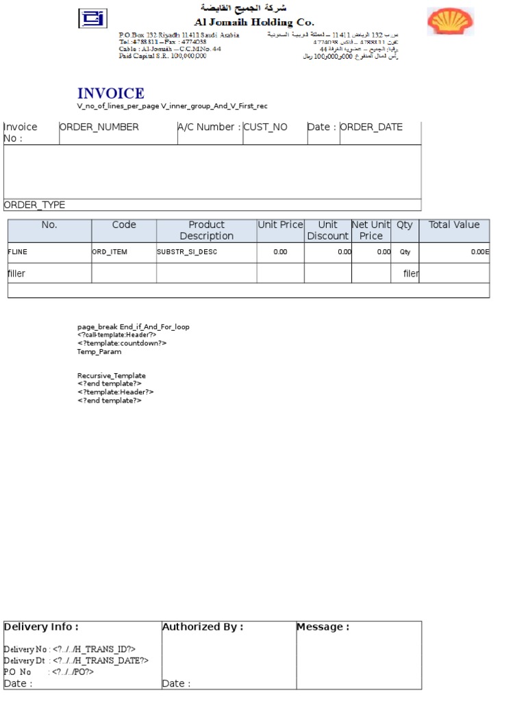 Xxahc Sales Invoice Shell S2ok101 | PDF