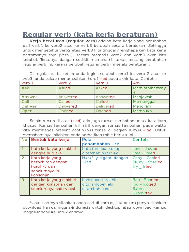 Regular Verb