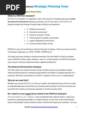 Pestle Analysis