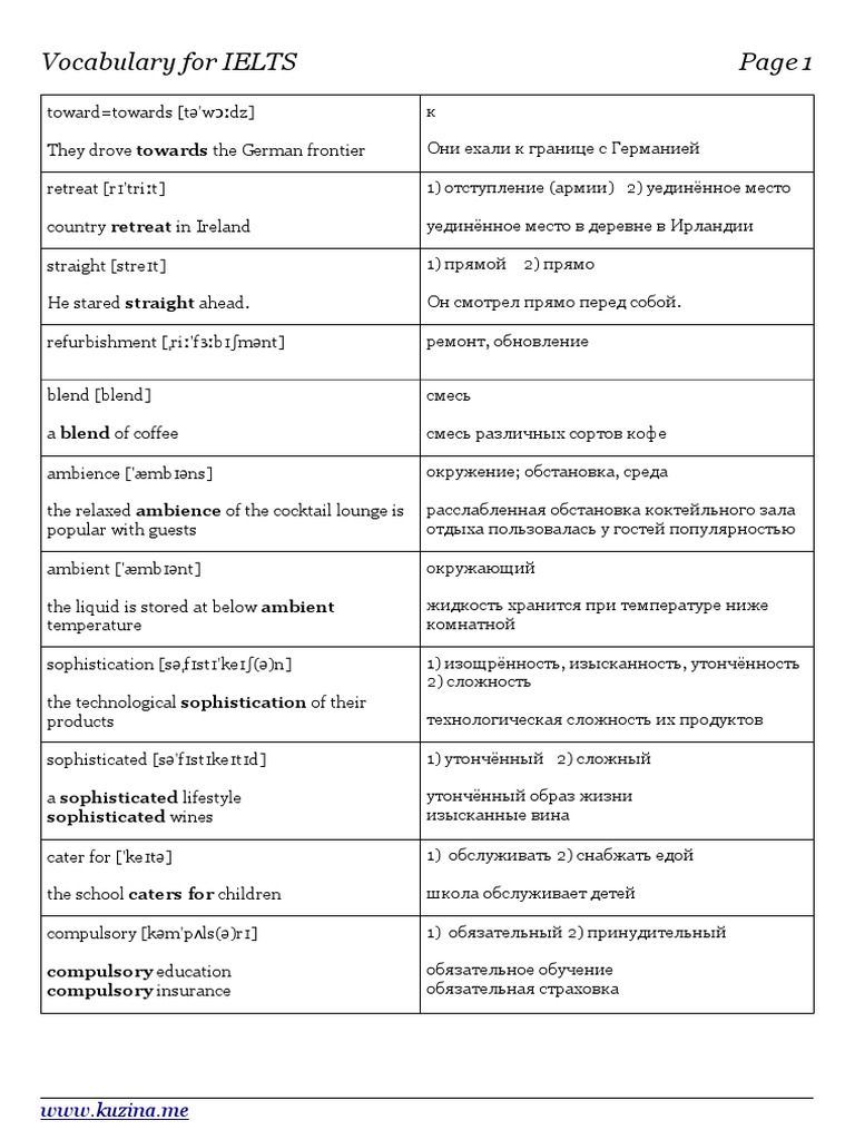 Vocabulary For IELTS | PDF