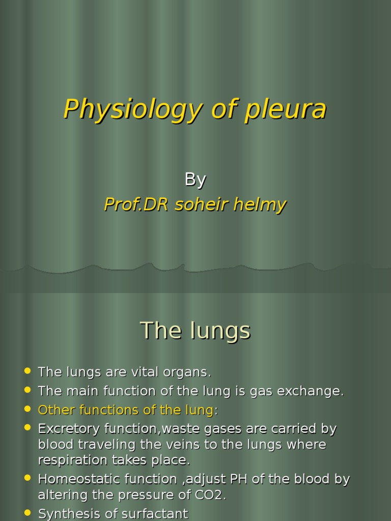 Physiology and Pathophysiology of Pleura | PDF | Lung | Thorax (Human ...