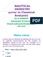 Error in Chemical Analysis