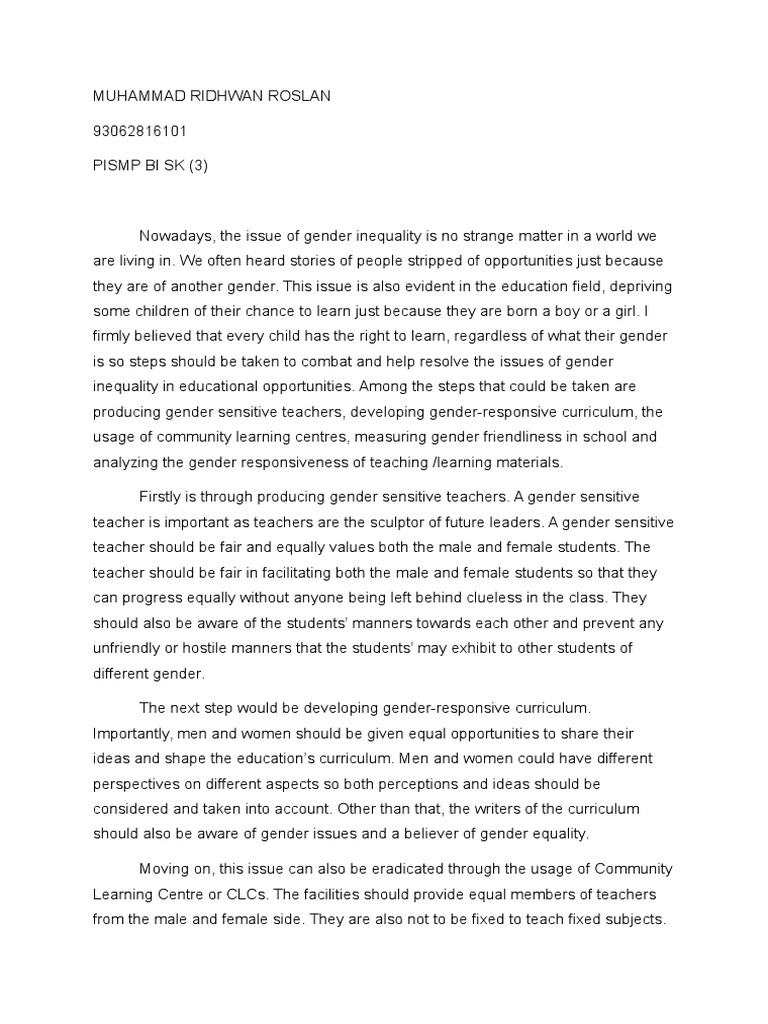 Addressing Gender Inequalities in Education | PDF | Gender | Gender Studies