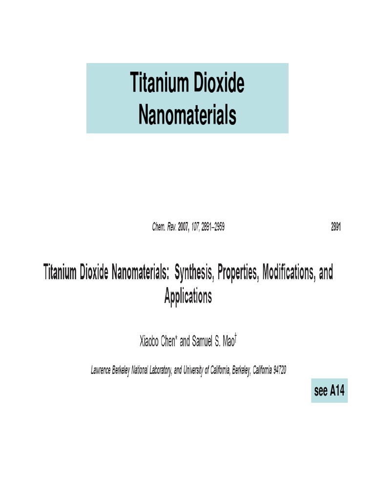 Struktur Nano Pada Senyawa Titania | PDF | Titanium Dioxide | Chemical ...