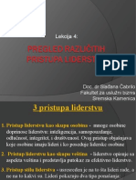 Predavanje 4 Pristupi Liderstvu