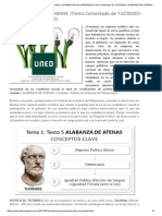 LA DEMOCRACIA ATENIENSE (Texto Comentado de TUCÍDIDES - ALABANZA DE ATENAS) PDF