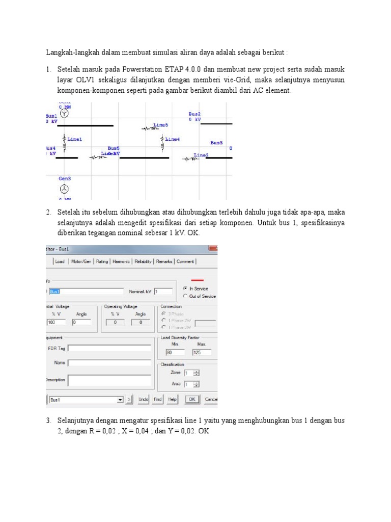 Langkah-Langkah Load Flow Analysis Dengan Etab | PDF