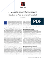 The Balanced Scorecard: Solution at Peel Memorial Hospital