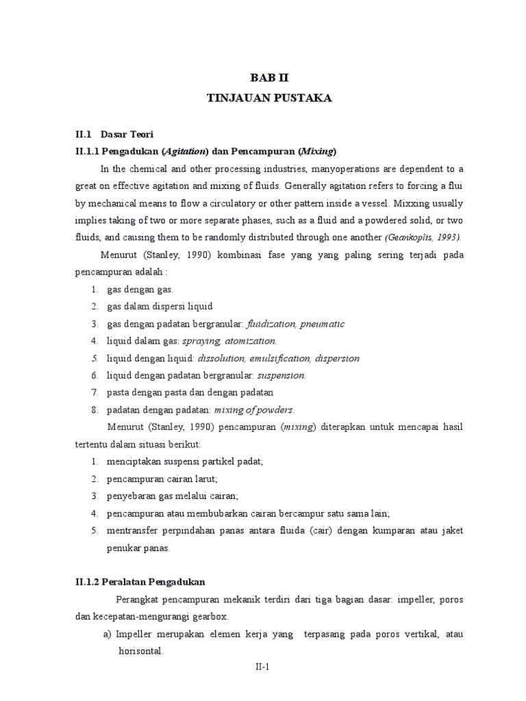 Bab II TINJAUAN PUSTAKA MODUL Mixing