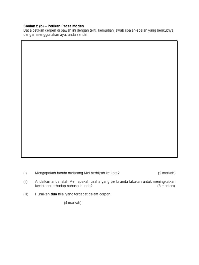 Soalan Latihan Cerpen Munsyi - 600 Tips