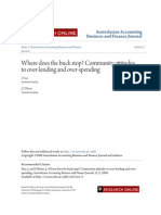 Where Does the Buck Stop- Community Attitudes to Over-lending And