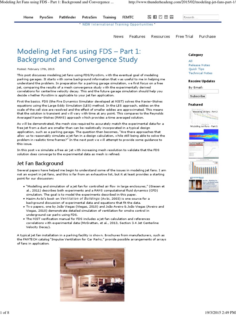 Modeling Jet Fans Using FDS - Part 1 | PDF | Computational Fluid ...