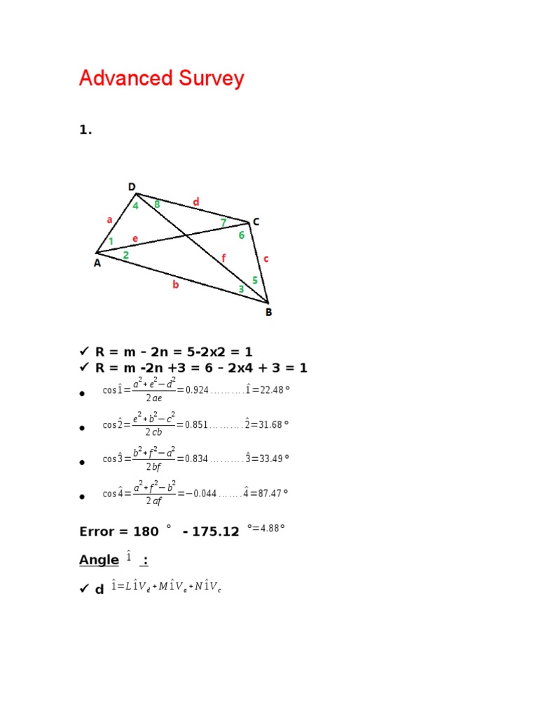 Advanced Survey Calculations and Results | PDF | Science & Mathematics